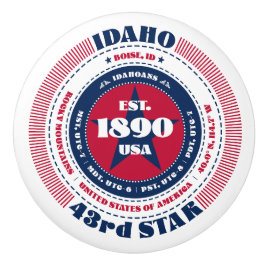 Idaho US-Staat Red White Blue Typografy Keramikknauf