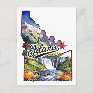 Idaho USA Bundesstaat im Vintage-Wasserfarben-Desi Postkarte
