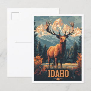 Idaho USA Kunst Vintage-Illustration Reise Postkarte
