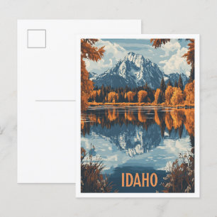 Idaho USA Vintag Illustration Travel Postkarte