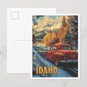 Idaho USA Vintag Illustration Travel Postkarte
