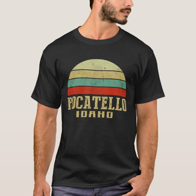 IDAHO, Vintag, Retro, Sonnenuntergang, PLUMMER IDA T-Shirt (Vorderseite)