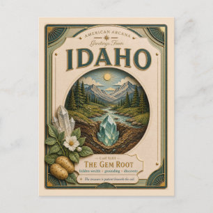 Idaho Vintage Paper Cut American Arcana Postkarte