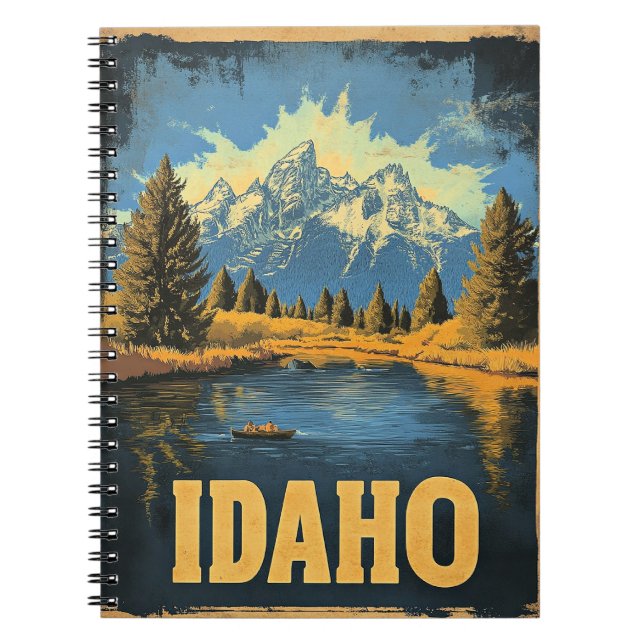 Idaho Vintage Reise Illustration Notizblock (Vorderseite)