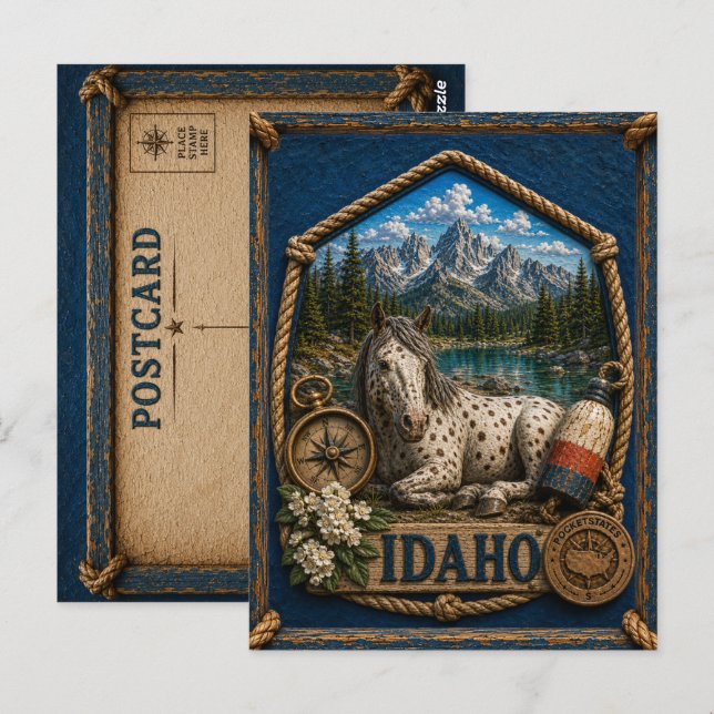 Idaho Vintage Reise Postkarte (Vorne/Hinten)
