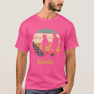 Idaho Wandern Retro Vintager Sonnenuntergang Aussi T-Shirt