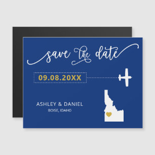 Idaho Wedding Save the Date Card, Map Magneteinladung