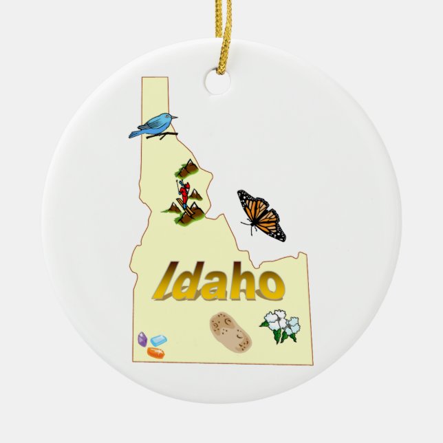 Idaho-Weihnachtsbaum-Verzierung Keramikornament (Vorne)