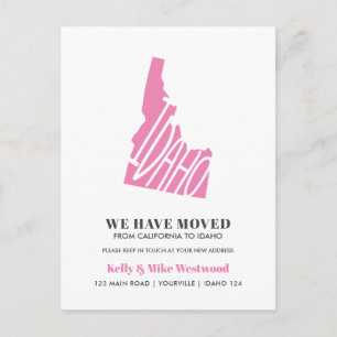 IDAHO Wir haben neue Adresse Neue Zuhause verschob Postkarte
