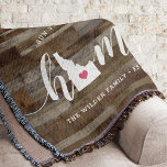 Idaho Zuhause Staat Personalisiert Rustikaler Holz Decke<br><div class="desc">Zeigen Sie Zuhause-Staatsstolz mit diesem niedlichen rustikalen Imitat Holzplankendecke mit "Zuhause" in weißer Kalligrafie-Schrift, die mit einer Silhouette des Staat von Idaho, stehend für den Buchstaben "O", schreibt. Eine rosa Herzillustrierung in der Staat-Karte vervollständigt das Design; Sie können die Herzposition in Ihrer Zuhause-Stadt ändern, indem Sie das Design-Tool öffnen und...</div>