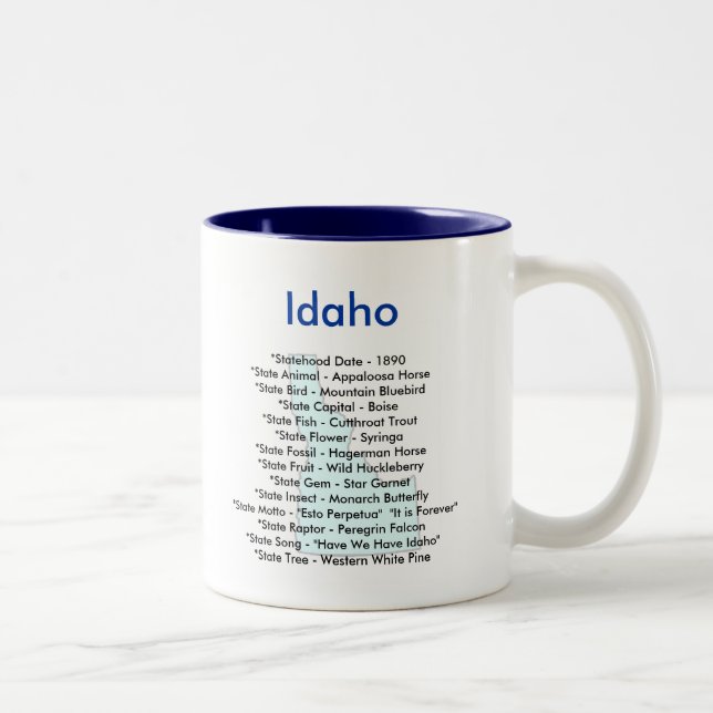 Idahosymbole u. -karte zweifarbige tasse (Rechts)