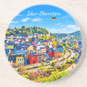 Idar-Oberstein, Deutschland - Bunte Stadt Getränkeuntersetzer