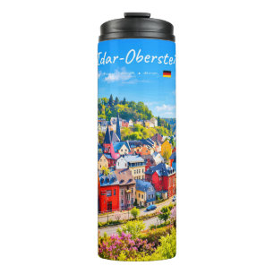 Idar-Oberstein, Deutschland - Bunte Stadt Thermosbecher