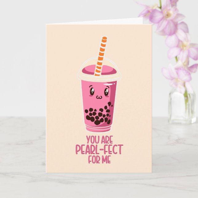 Ideal für mich boba Perltee kawaii pink Karte (Orchidee)