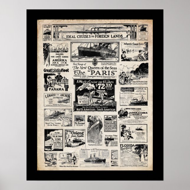 Ideale Kreuzfahrten in ausländische Länder Poster (Vorne)