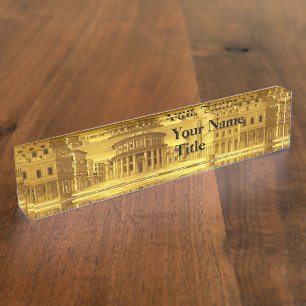 IDEALE STADT, Renaissance-Architektur/Goldgelb Namensplakette