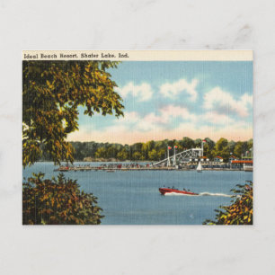 Ideales Strandresort, Shafer Lake, Indiana Postkarte