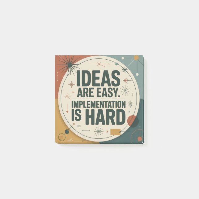 Ideas Are Easy. Implementation Is Hard Post-it Klebezettel (Vorderseite)