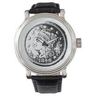 Idee der Numismatik der Geschenke, Münzsammler Armbanduhr