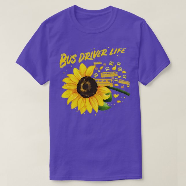 Idee eines Sonnenblumenbusfahrers T-Shirt (Design vorne)