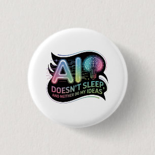 Ideen der künstlichen Intelligenz Neon Graphic Button