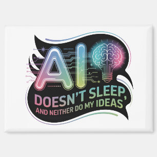 Ideen der künstlichen Intelligenz Neon Graphic Magnet