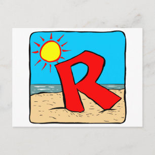 Ideen für Beach Wedding Letter R Postkarte