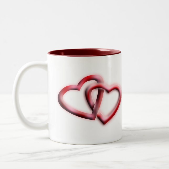 Ideen für das Coffee Lover-Geschenk | Herzdesign Zweifarbige Tasse (Links)