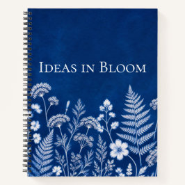 Ideen in Blüte Blaues Botanisches Notizbuch