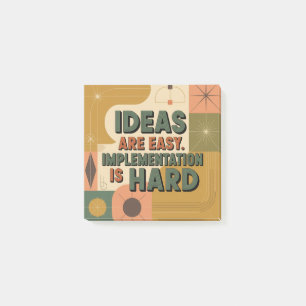 Ideen sind einfach. Umsetzung ist schwer Post-it Klebezettel