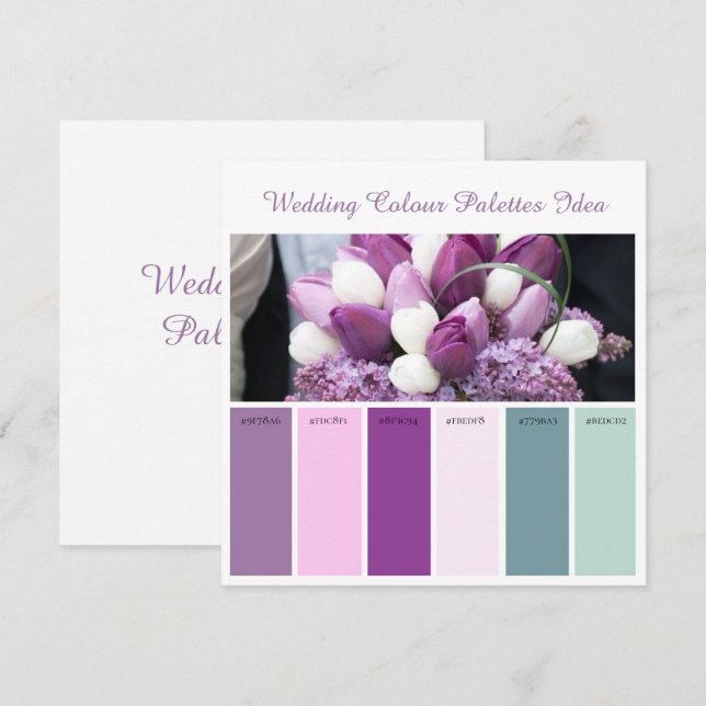 Ideenkarte für Hochzeitspalette Einladung (Vorne/Hinten)