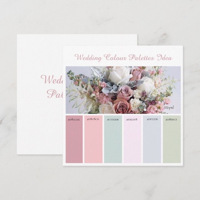 Ideenkarte für Hochzeitspalette Einladung (Vorne/Hinten)