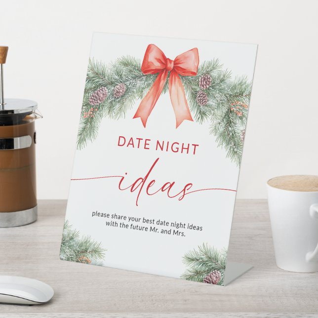 Ideenschild für Weihnachts-Date-Night Sockelschild (In SItu)