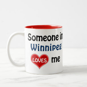 Idemand in Winnipeg houdt van me Zweifarbige Tasse
