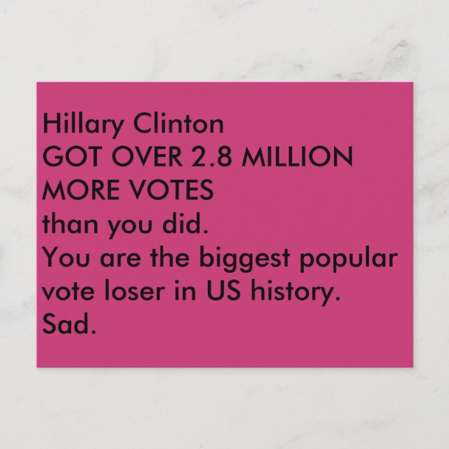 Iden von Trumps trauriger Postkarte (Vorderseite)