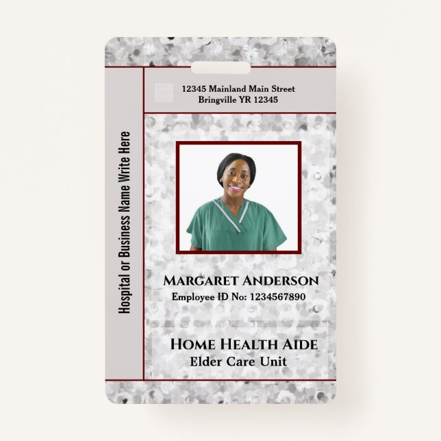 Identifikation der Mitarbeiter im Krankenhaus mit  Ausweis (Vorderseite)