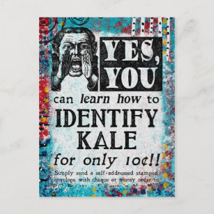 Identifizieren Kale - Funny Vintage Ad Postkarte