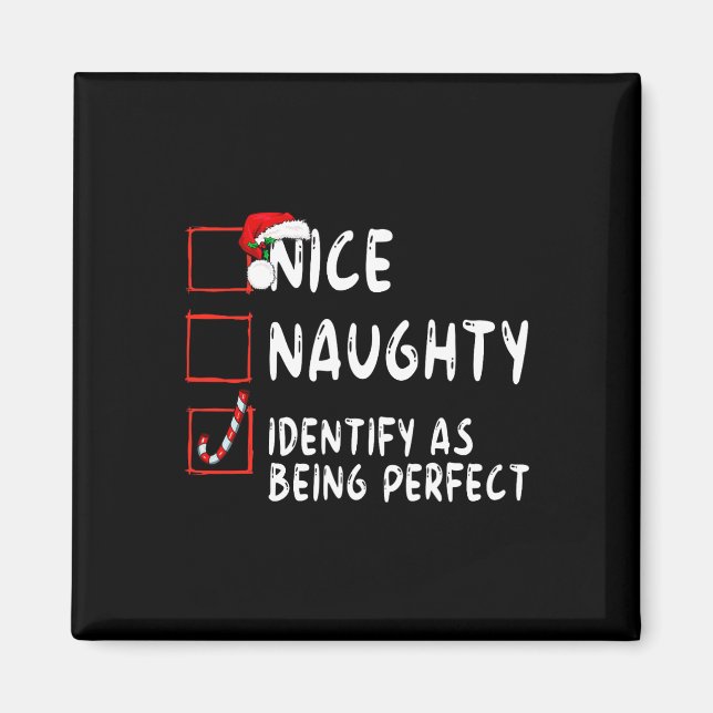 Identifizieren Sie als perfekt funny Naughty Nice  Magnet (Vorne)