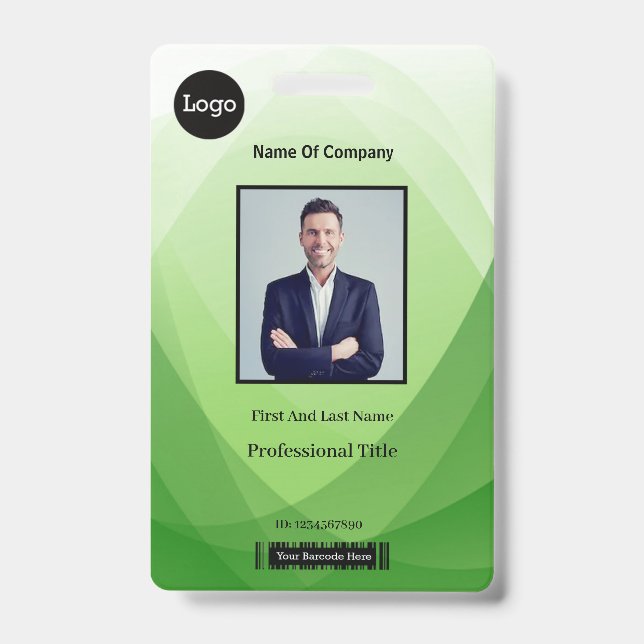 Identifizierungsnummer des grünen Abstrakten Mitar Ausweis (Vorderseite)