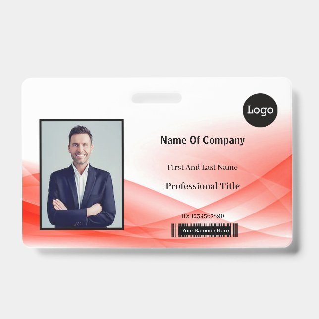 Identifizierungsnummer des Red Wave Design Fotos Ausweis (Vorderseite)