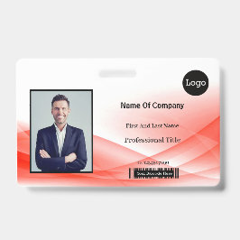 Identifizierungsnummer des Red Wave Design Fotos Ausweis