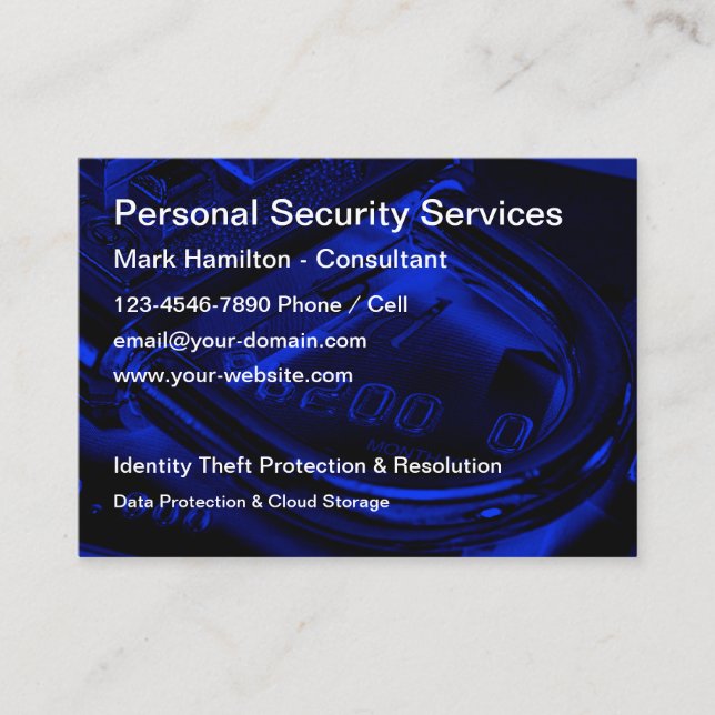 Identitätsdiebstahl und Datensicherheit  Visitenkarte (Vorderseite)