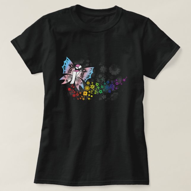 Identiti "freier Schmetterling" Transgender T-Shirt (Design vorne)