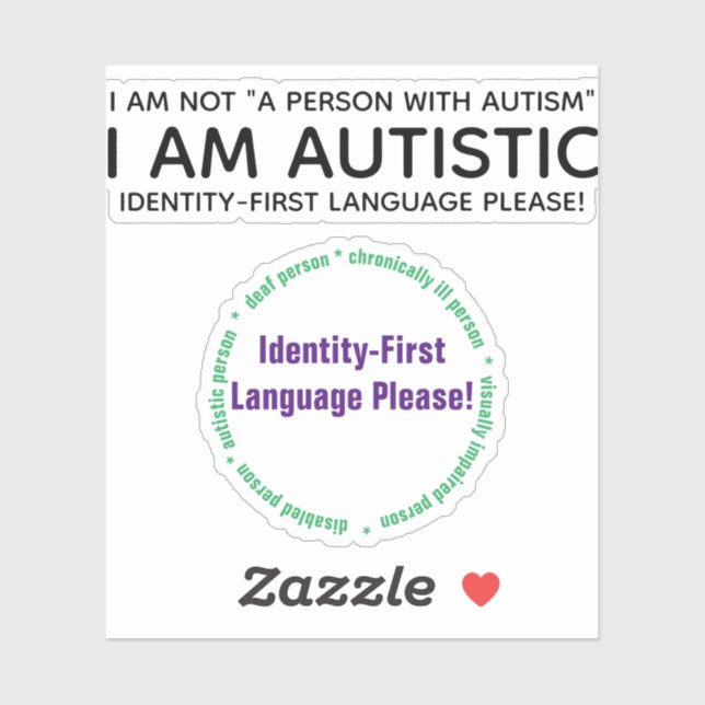 Identity-First Autism Custom-Cut Vinyl Sticker (Blatt)