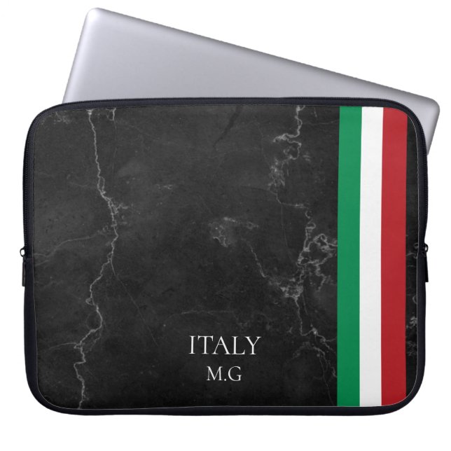Identity Tech Custom Black Marble Laptop Sleeve (Vorderseite)