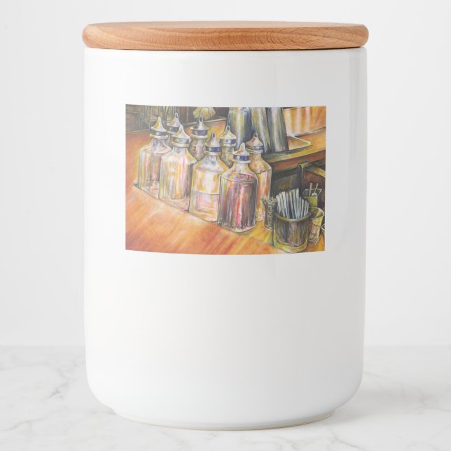 Ideologie des goldenen Lichts Lebensmitteletikett (Vorderseite)