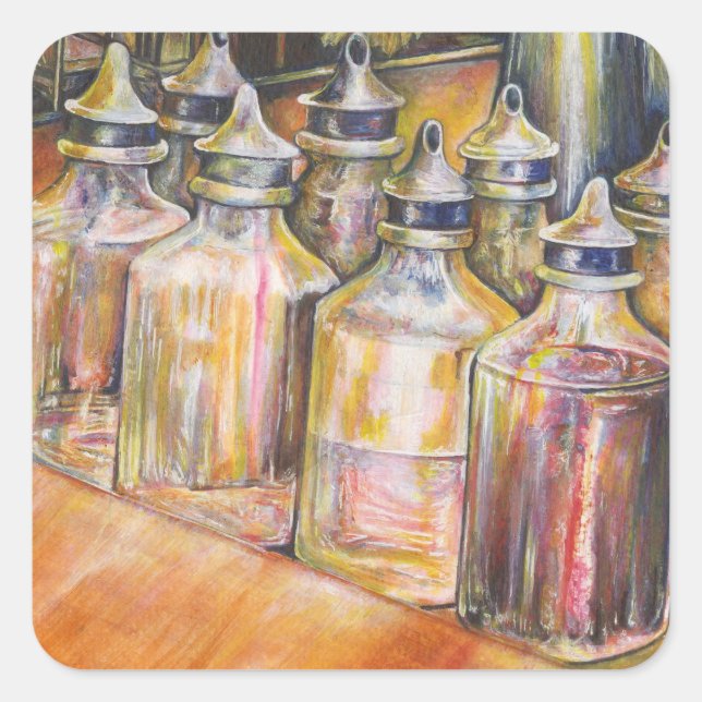 Ideologie des goldenen Lichts Quadratischer Aufkleber (Vorderseite)