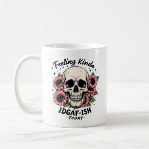 IDGAF-ISH-Tasse   Funny Skull Floral Coffee Cup Kaffeetasse