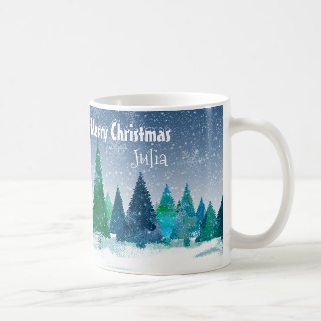 Idillyc Serene Whimsical Magical Snow Landschaft Kaffeetasse (Rechts)