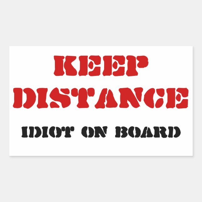 Idiot an Bord der Aufkleber (Vorderseite)